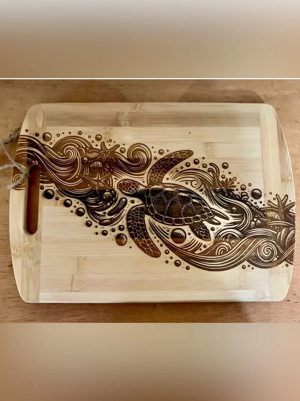 Wooden Sea Turtle Serving Cutting Board Coastal Ocean Wildlife Sealife Gift